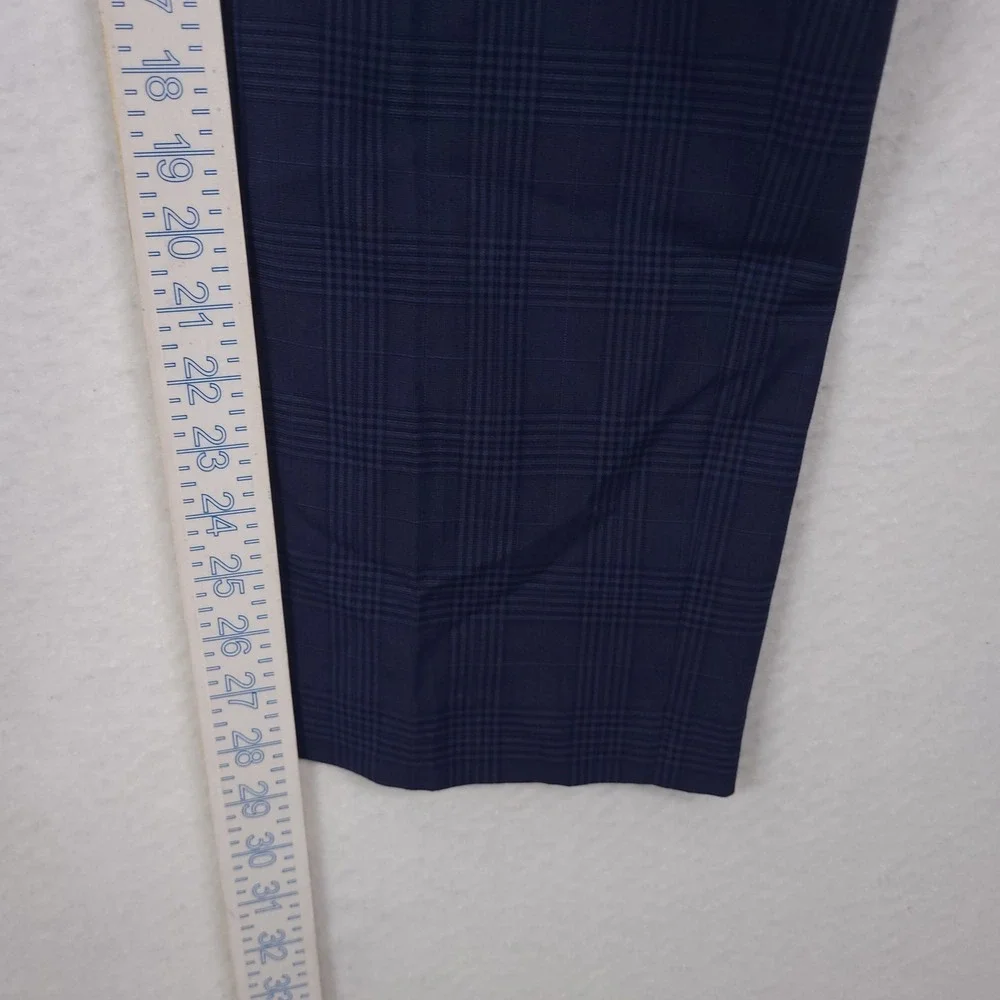Lauren Ralph Lauren Dress Pants Men 40x30 Navy Glen Plaid Stretch Trousers - Picture 6 of 13